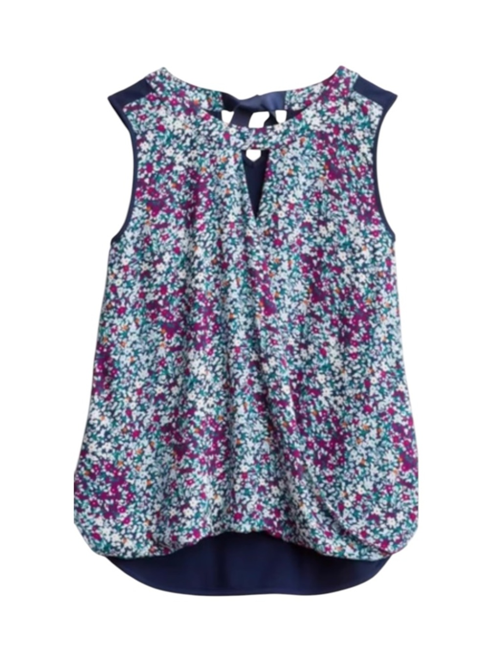 NWT 41 Hawthorn x‎ Stitch Fix Faux Wrap Mixed Material Surplice Blouse Tank